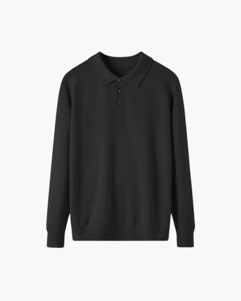 Long Sleeve Knit Polo Cardigan