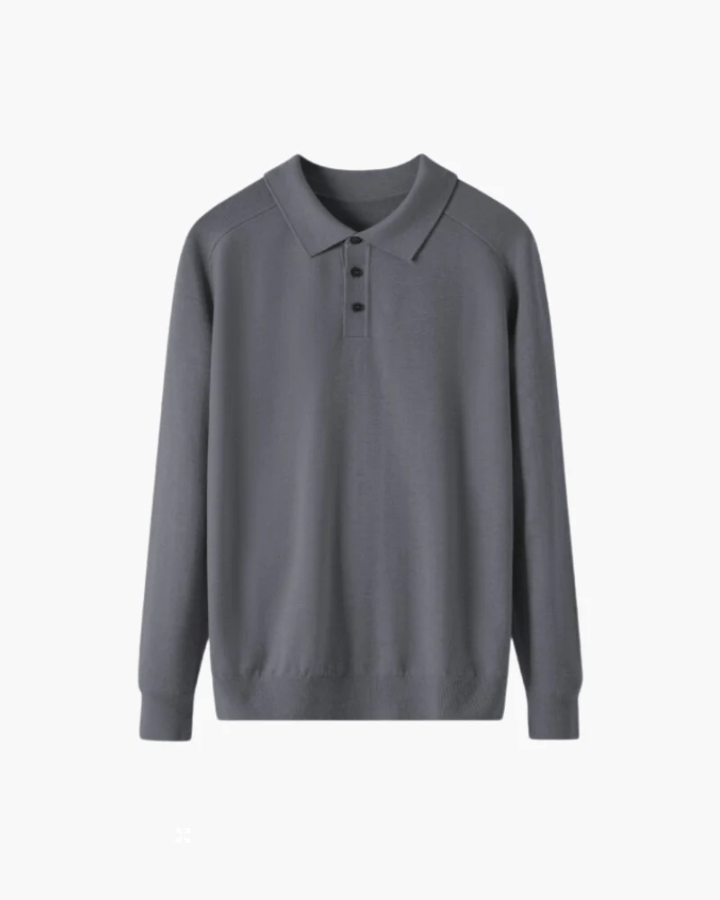 Long Sleeve Knit Polo Cardigan