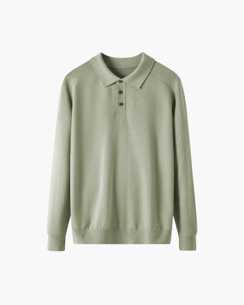 Long Sleeve Knit Polo Cardigan