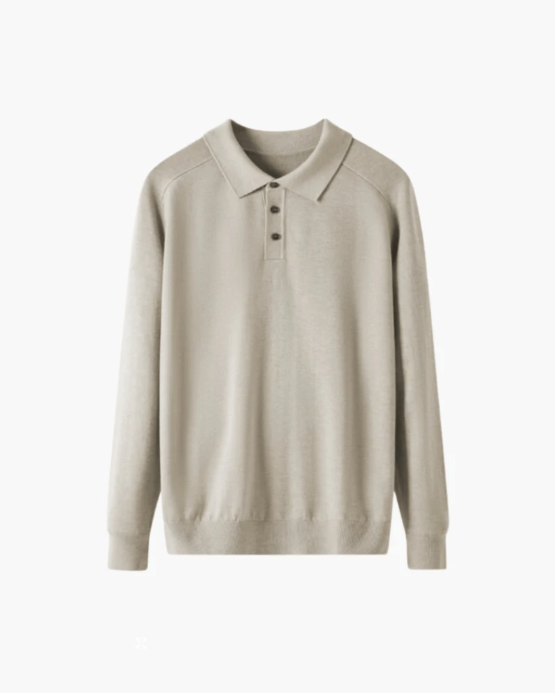 Long Sleeve Knit Polo Cardigan