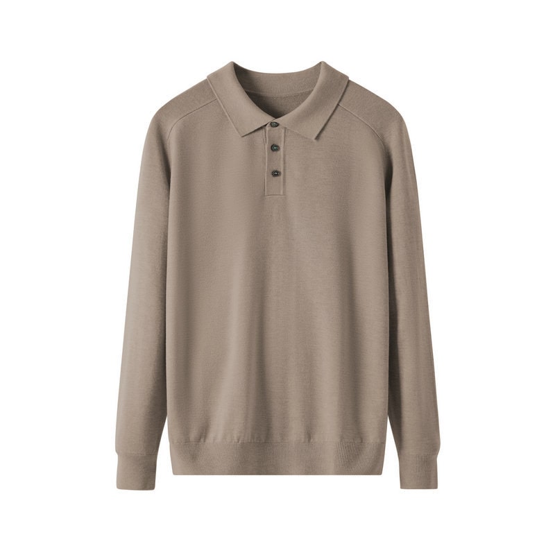 Long Sleeve Knit Polo Cardigan