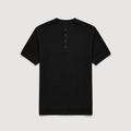 Men’s Ribbed Henley Shirt – Classic Short Sleeve Knit Tee