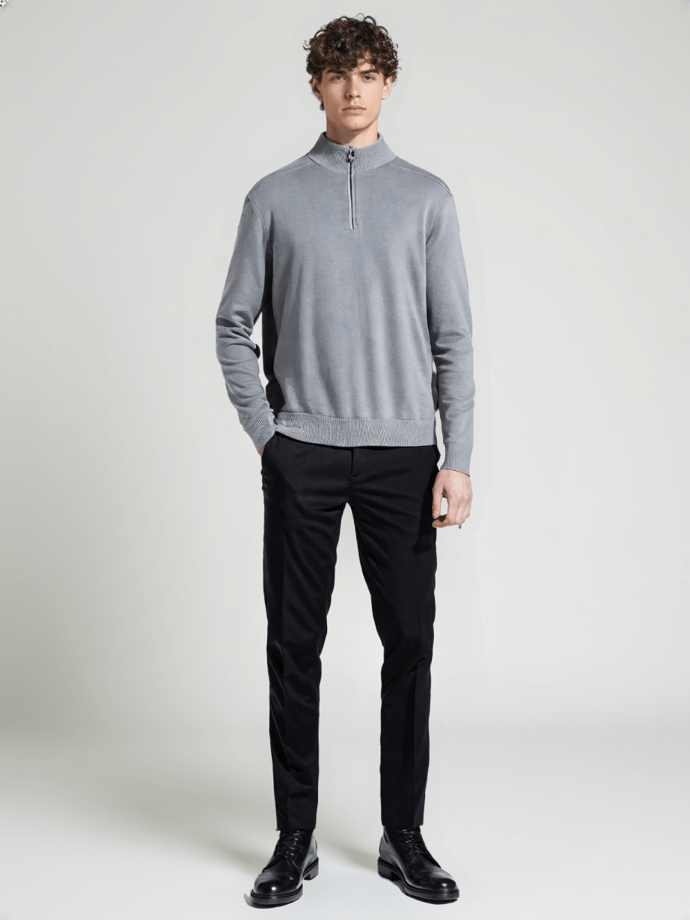 Long Sleeve Knit Polo Sweater