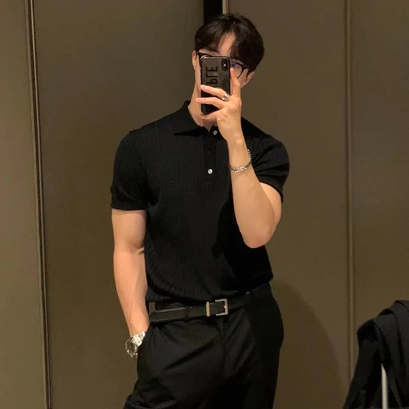 Men's Old Money Knit Polo Shirt | Italian Style Summer Top