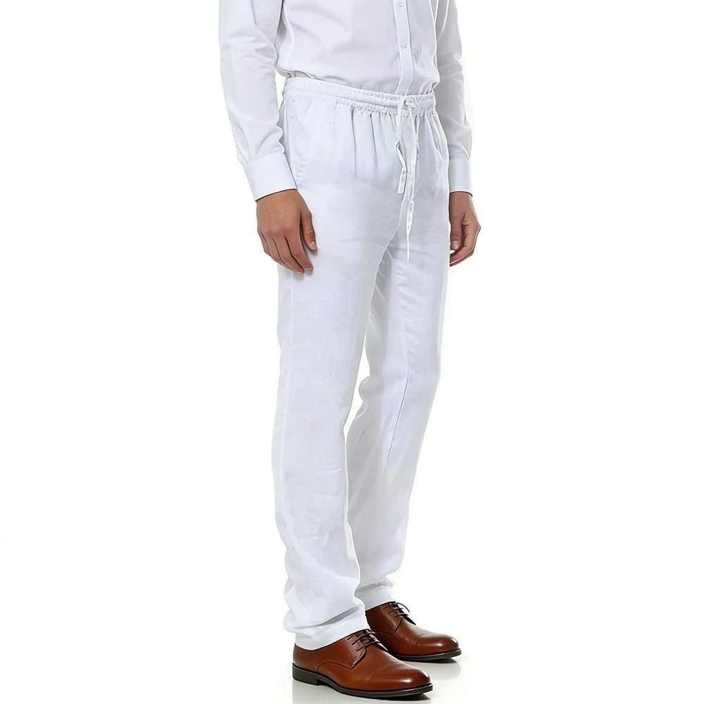 Men’s Cotton Linen Dress Pants – Old Money Straight Leg Trousers