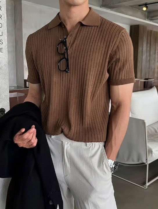 Men's Old Money Knit Polo Shirt | Italian Style Summer Top
