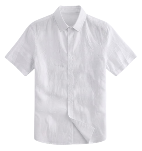 Men’s Vintage Button-Up Shirt – Relaxed Short Sleeve Summer Shirt